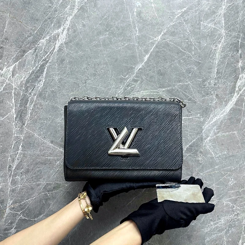 LV Louis Vuiton Twist MM Black EPI Leather SHW