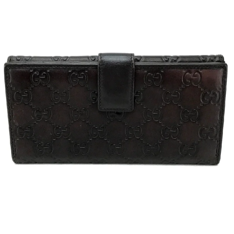 GUCCI Long Wallet Purse 256933 Sima leather Dark brown Guccisima MAYFAIR Women Used