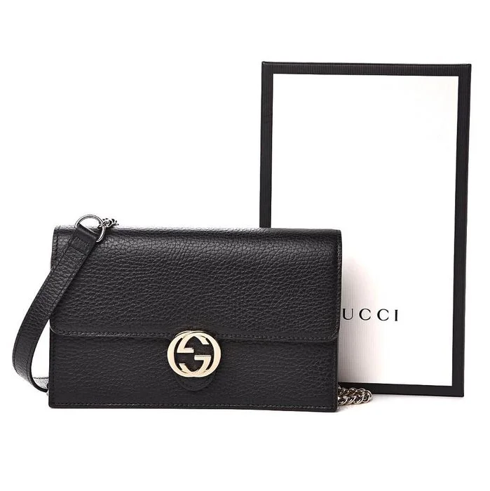 GUCCI Interlocking G Leather Cross Body Bag WOC