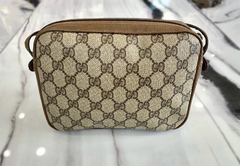 GUCCI MONOGRAM COATED CANVAS VINTAGE CROSSBODY