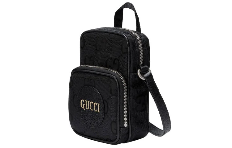 GUCCI Off The Grid OTG Environmental Friendly Series Logo Leather Logo Nylon handbag Mini Unisex / Black 643882-H9HLN-1000