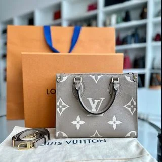 LV Louis Vuitton OnTheGo PM On The Go Empreinte Grey Cross Body Bag