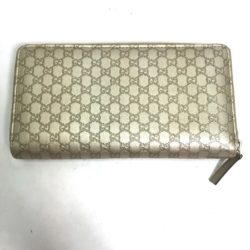 GUCCI Long Wallet Purse 388680 Sima leather gold Guccisima Zip Around mens Used