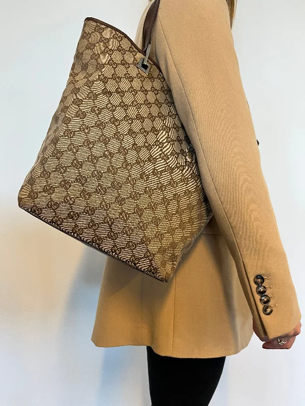 Gucci Jacquard x Leather Tote