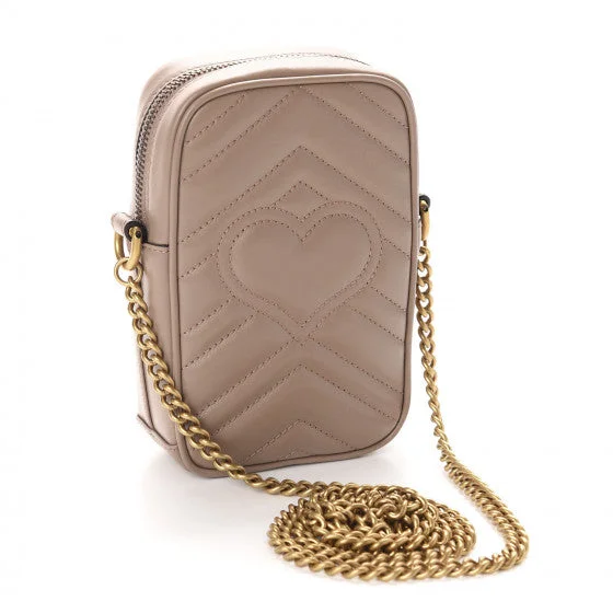 GUCCI Matelasse Mini GG Marmont Crossbody Bag