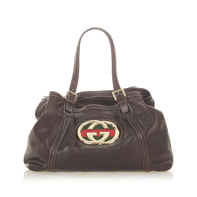 Gucci Dialux Britt Leather Tote Bag (SHG-19227)