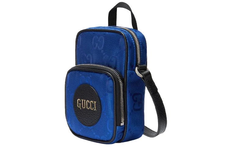 GUCCI Off The Grid OTG Environmental Friendly Series Logo Leather Logo Nylon handbag Mini Blue Black 643882-H9HLN-4267