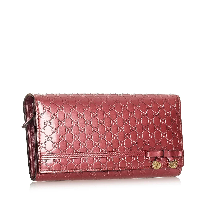 Gucci Microguccissima Patent Leather Long Wallet (SHG-22201)