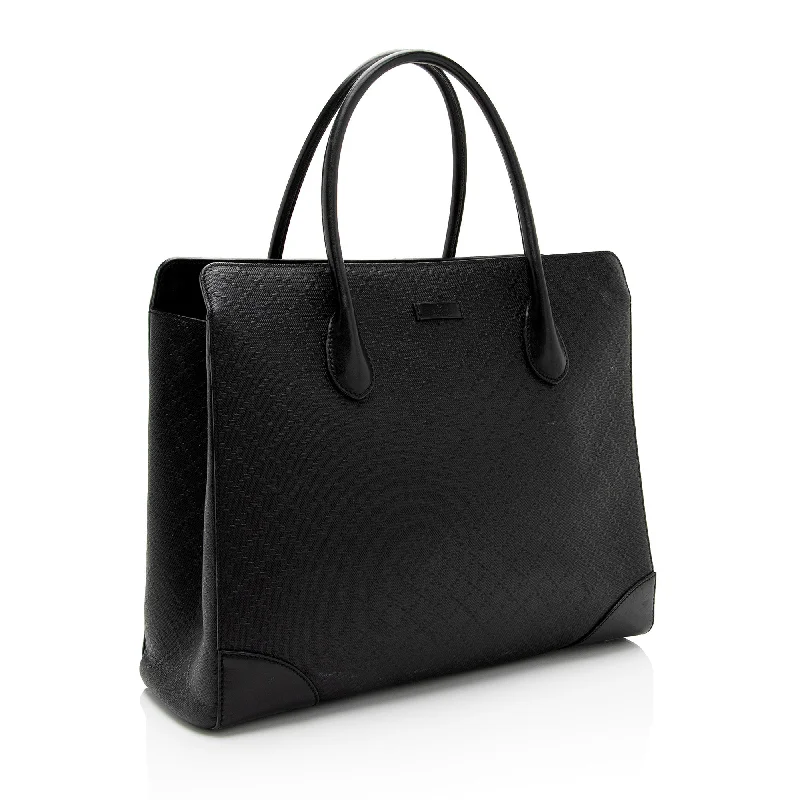 Gucci Diamante Leather Bright Medium Tote (SHF-wVVyJu)