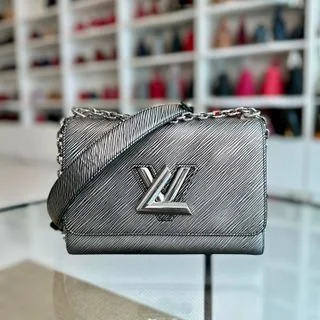 Louis Vuitton LV Twist MM EPI Leather Silver GHW