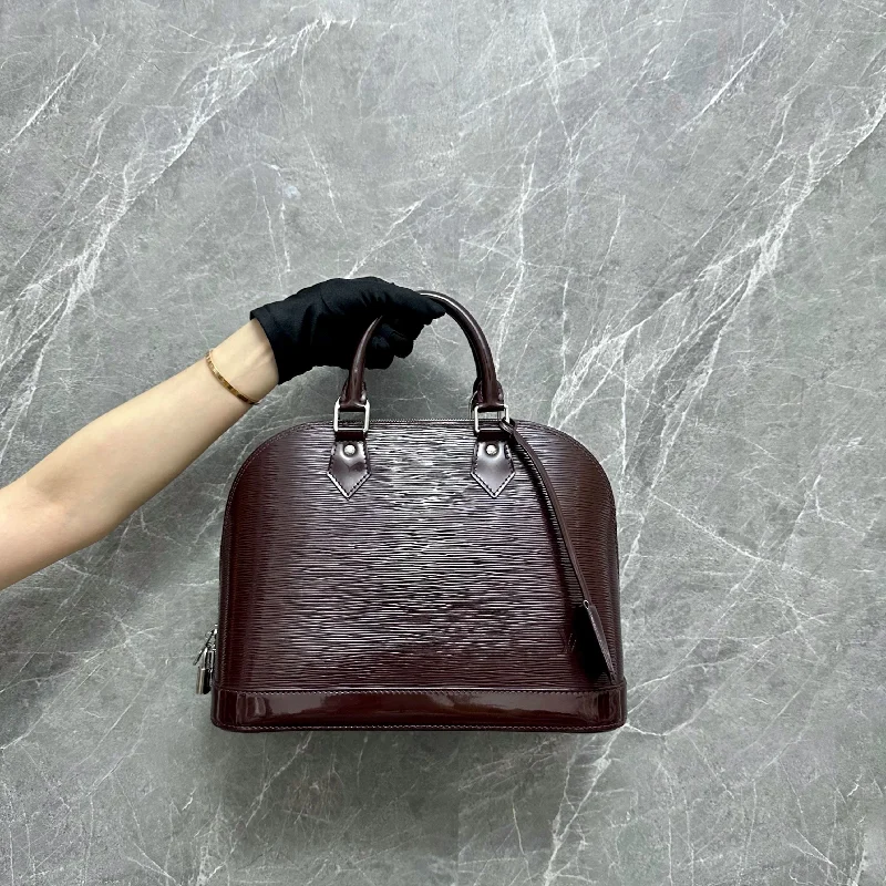 LV Alma PM Electric EPI Leather Brown Red Louis Vuitton