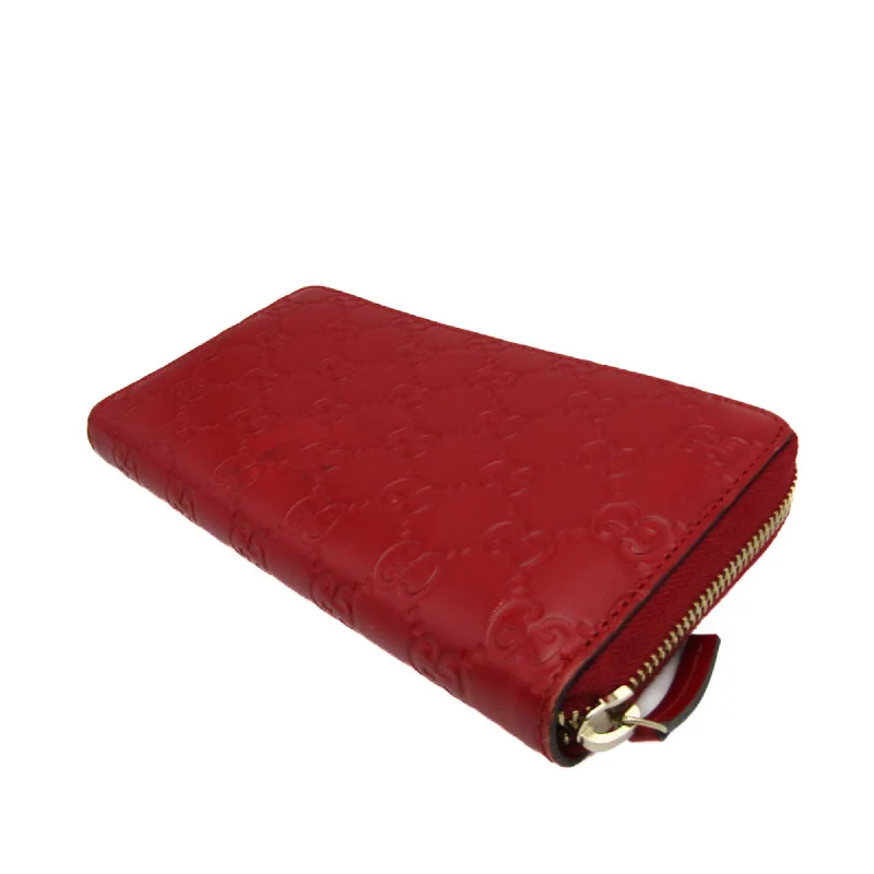 GUCCIssima 388680 GG Leather Long Wallet [bi-fold] Red Color