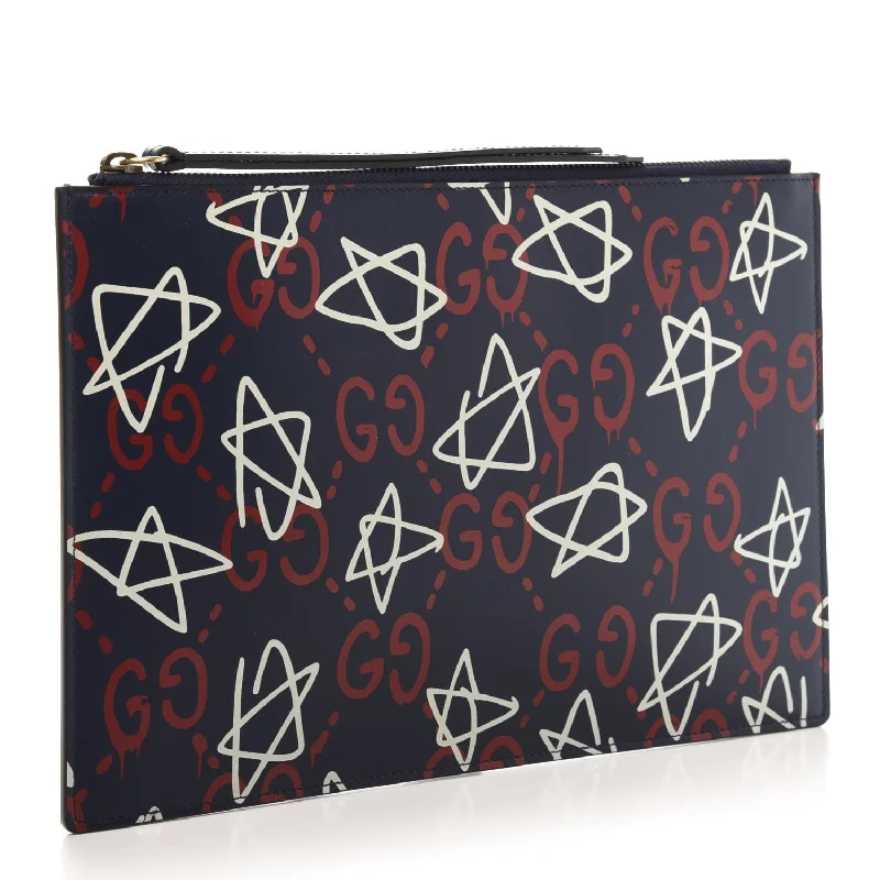 GUCCI GucciGhost Graffiti Print Pouch