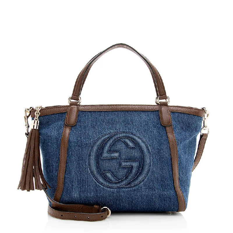 Gucci Denim Soho Top Handle Tote