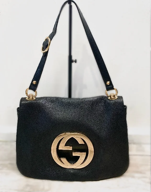 GUCCI BLONDIE LEATHER FLAP SHOULDER BAG