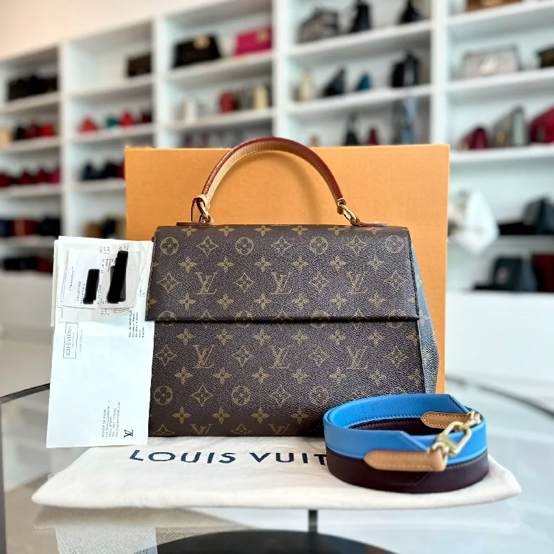 *Full Set, Receipt* Louis Vuitton Cluny MM Monogram Blue Glacial Bag