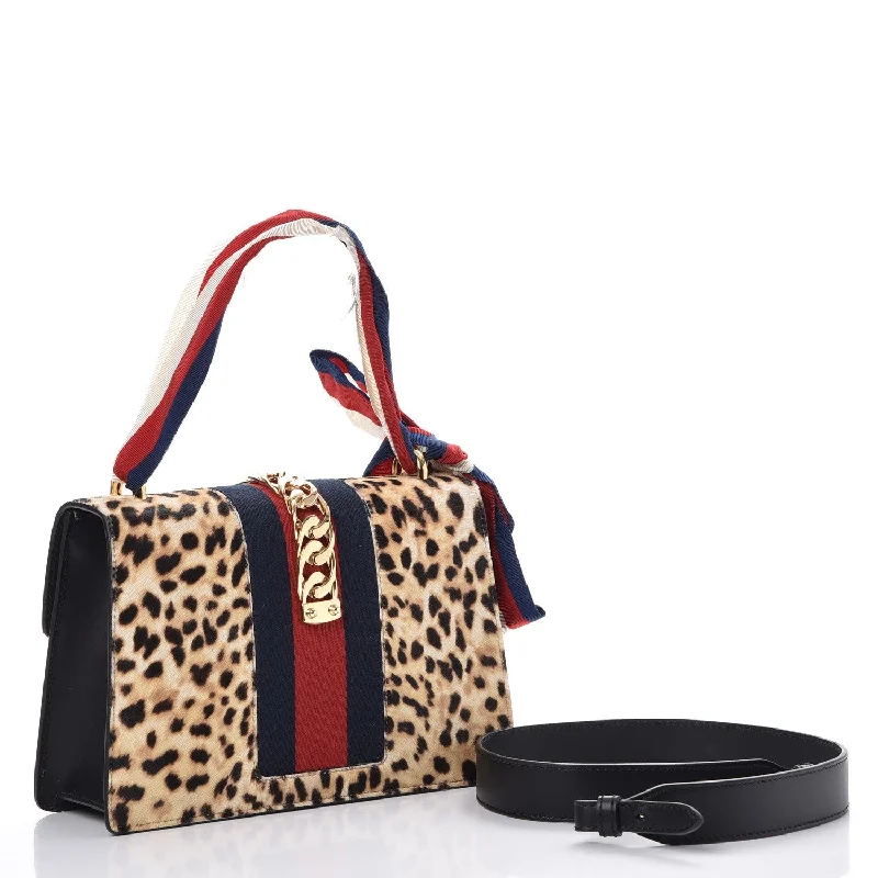 Gucci Sylvie Shoulder Leopard Print Bag