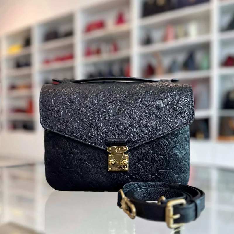 LV Pochette Metis MM Nior Monogram Empreinte Leather Black Louis Vuitton