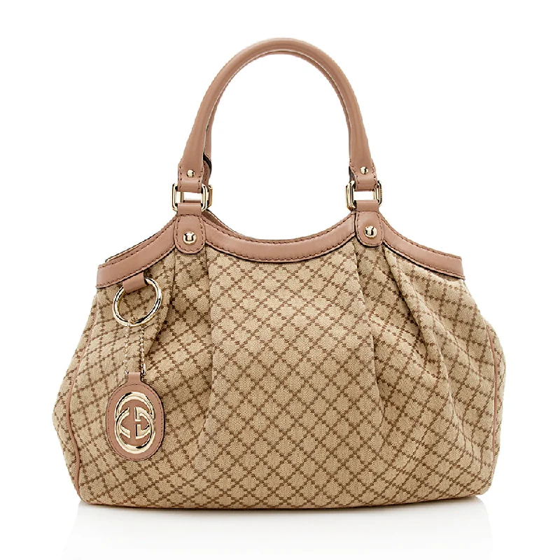 Gucci Diamante Canvas Sukey Medium Tote