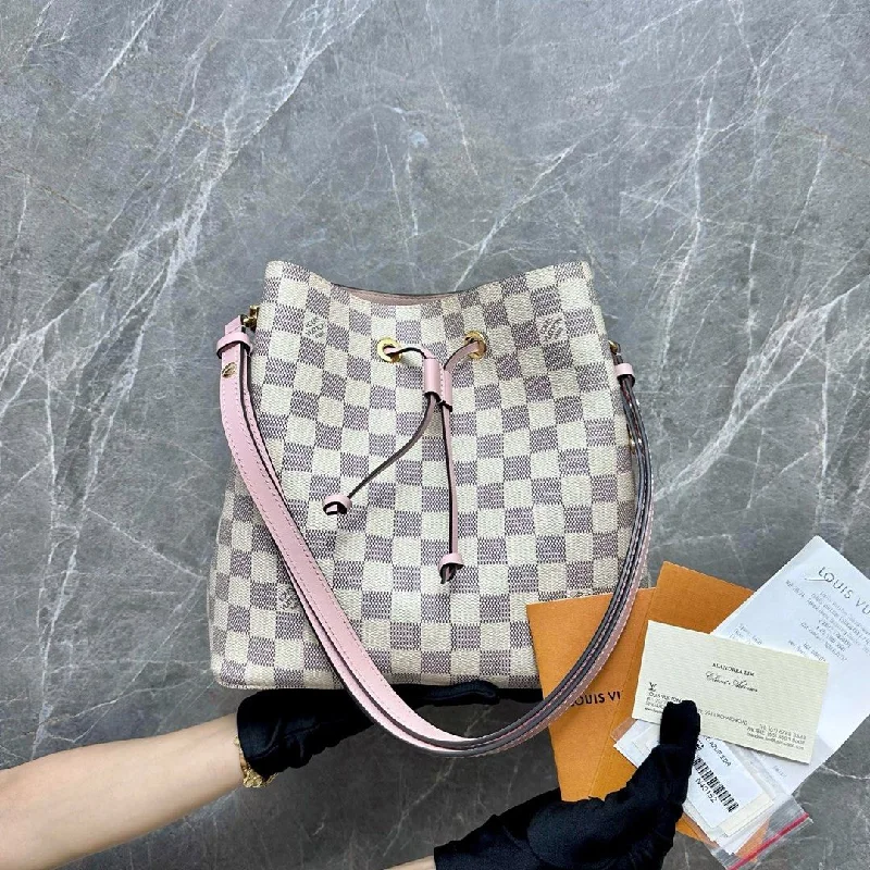 *Full Set* NeoNoe MM Damier Azur Pink Bucket Shoulder Bag Louis Vuitton