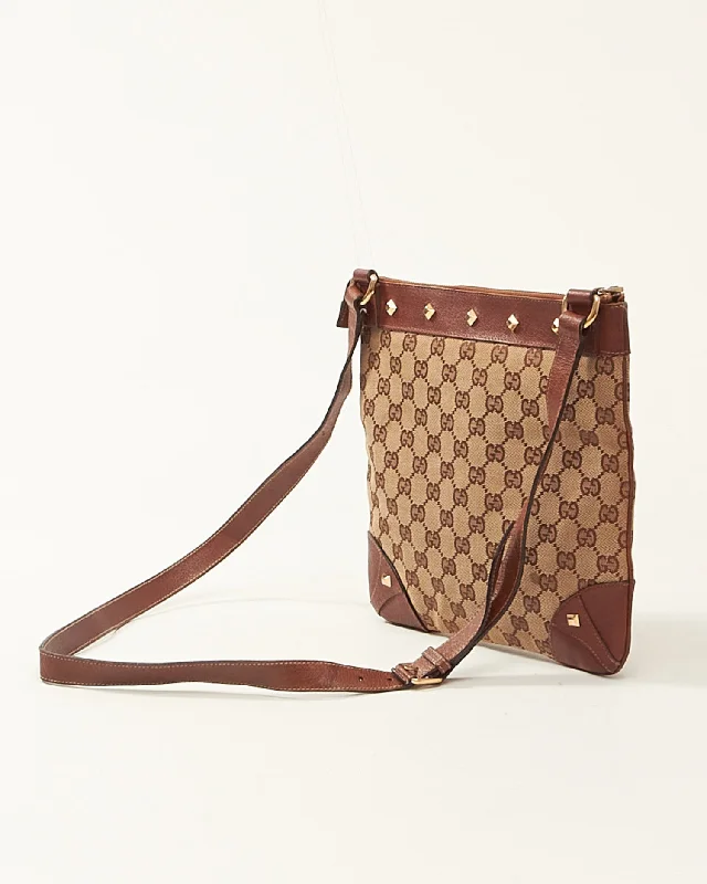 Gucci GG Monogram Studded Crossbody Bag