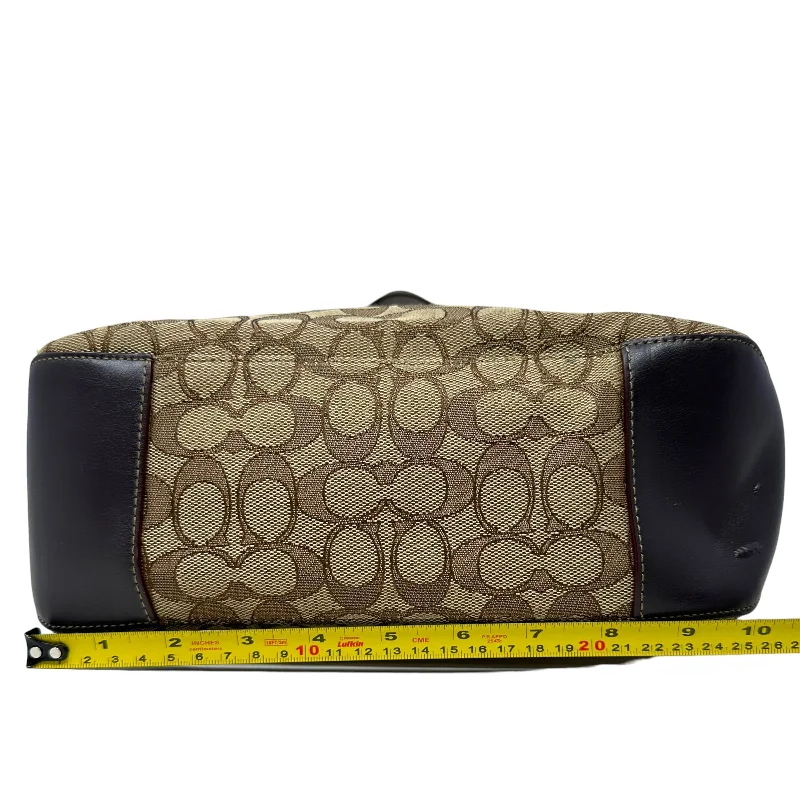 Signature Jacquard Zip Shoulder Bag Designer By Coach  Size: Medium