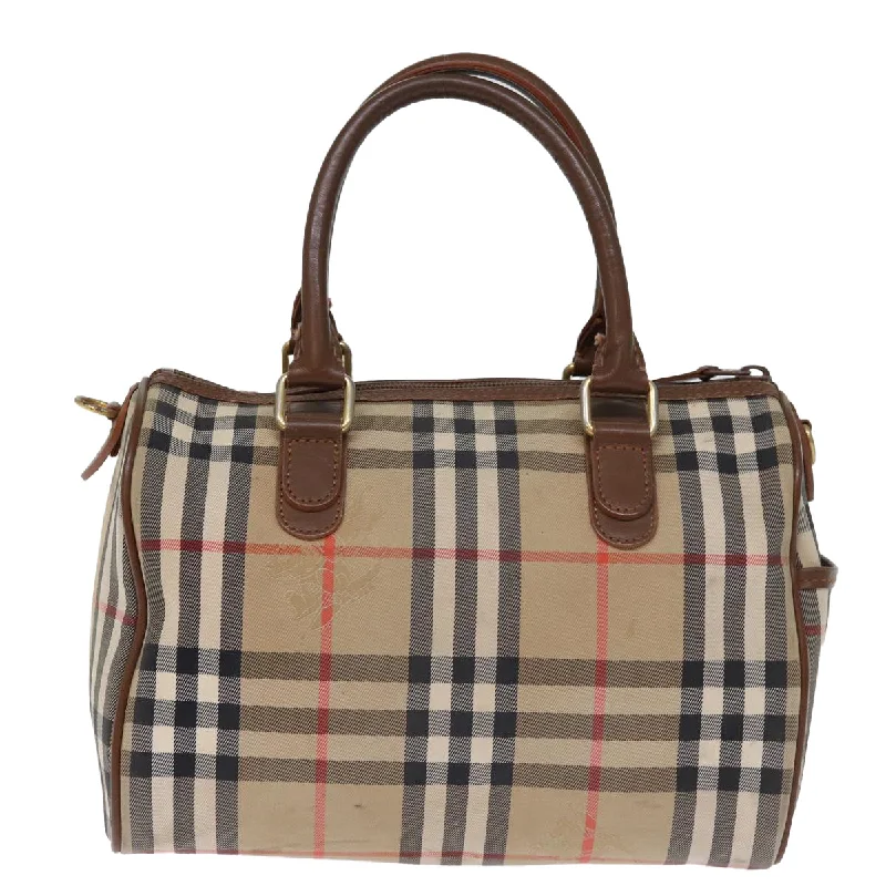 BURBERRYSs Nova Check Boston Bag Canvas Beige  yk12086