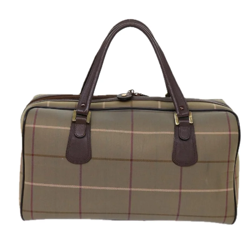 BURBERRYSs Nova Check Boston Bag Nylon Canvas Brown  hk981