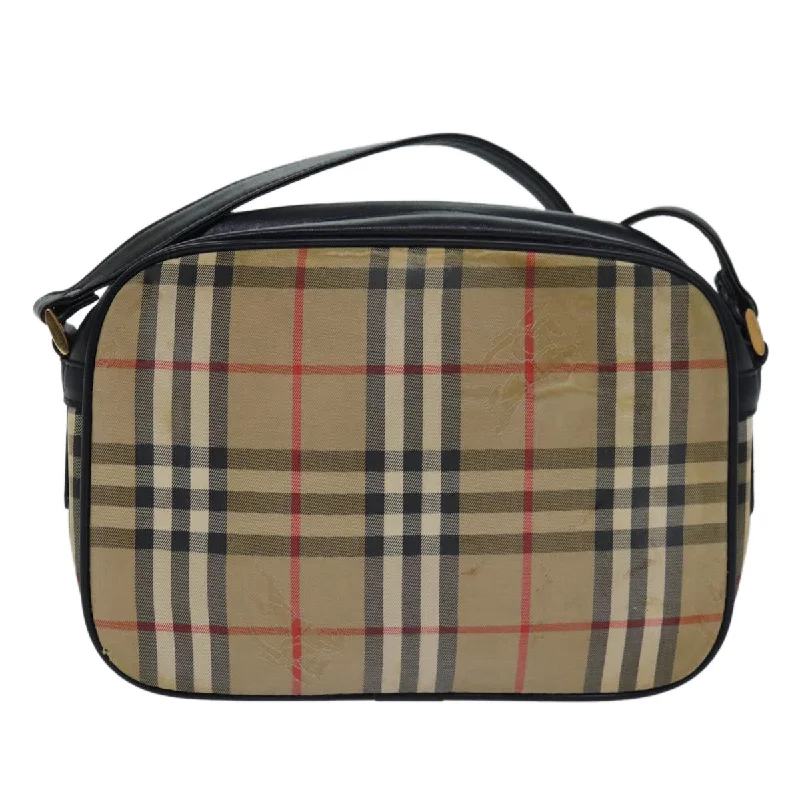 BURBERRYSs Nova Check Shoulder Bag Canvas Beige Black  bs15721