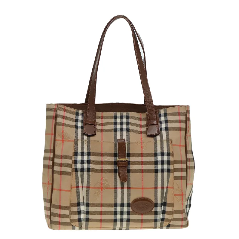 BURBERRYSs Nova Check Tote Bag Canvas Beige Gold  ac3205