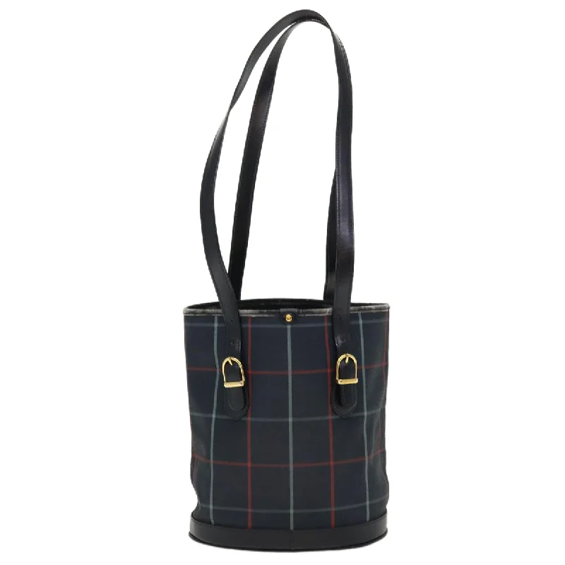 BURBERRYSs Nova Check Shoulder Bag PVC Leather Navy  yk7007B