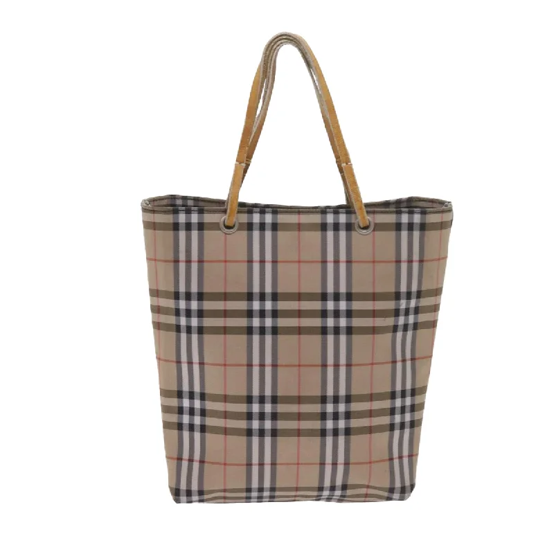 BURBERRY Nova Check Tote Bag Nylon Beige  bs10434