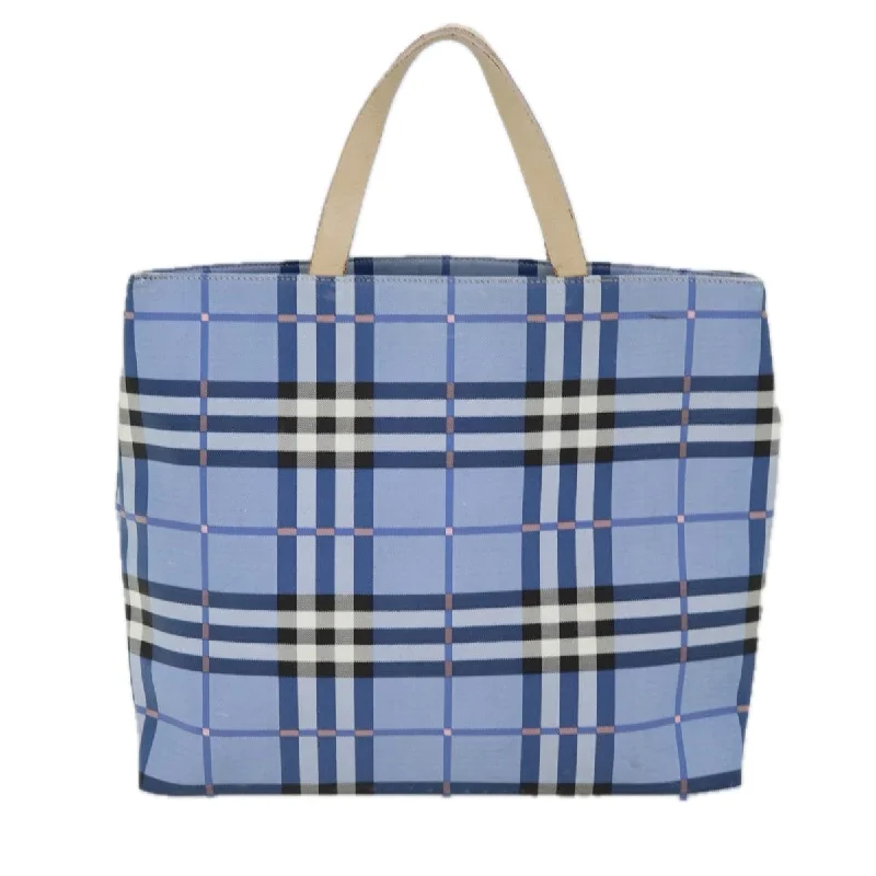 BURBERRY Nova Check Tote Bag Nylon Blue  73344