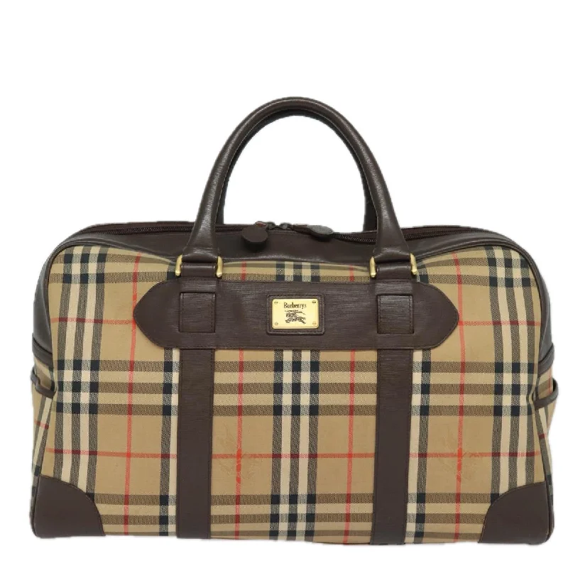 BURBERRYSs Nova Check Boston Bag Canvas Beige  ac3128