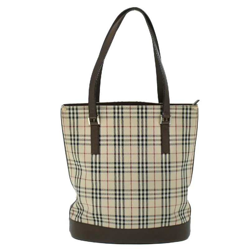 BURBERRY Nova Check Tote Bag Canvas Leather Beige Brown  54025