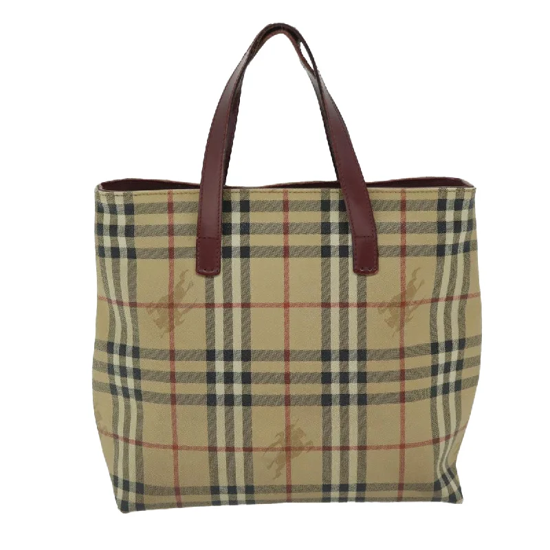 BURBERRY Nova Check Tote Bag PVC Beige  67654