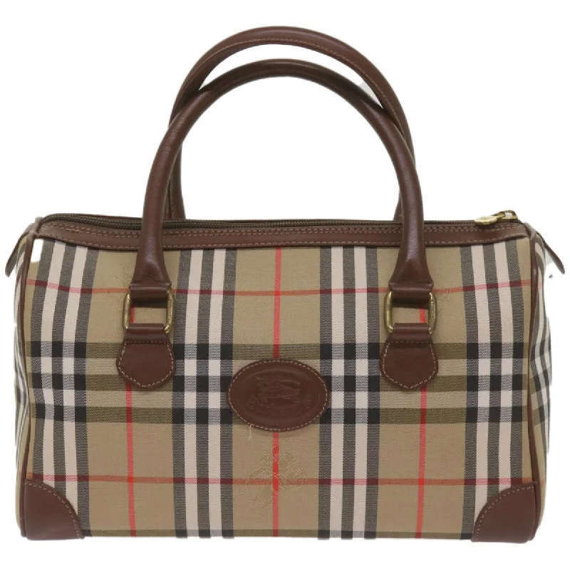 BURBERRYSs Nova Check Boston Bag Canvas Beige  ep3638