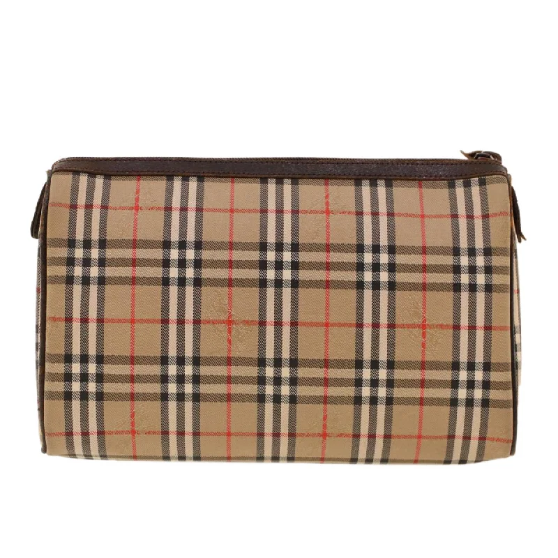 BURBERRYSs Nova Check Clutch Bag Nylon Beige  am4307