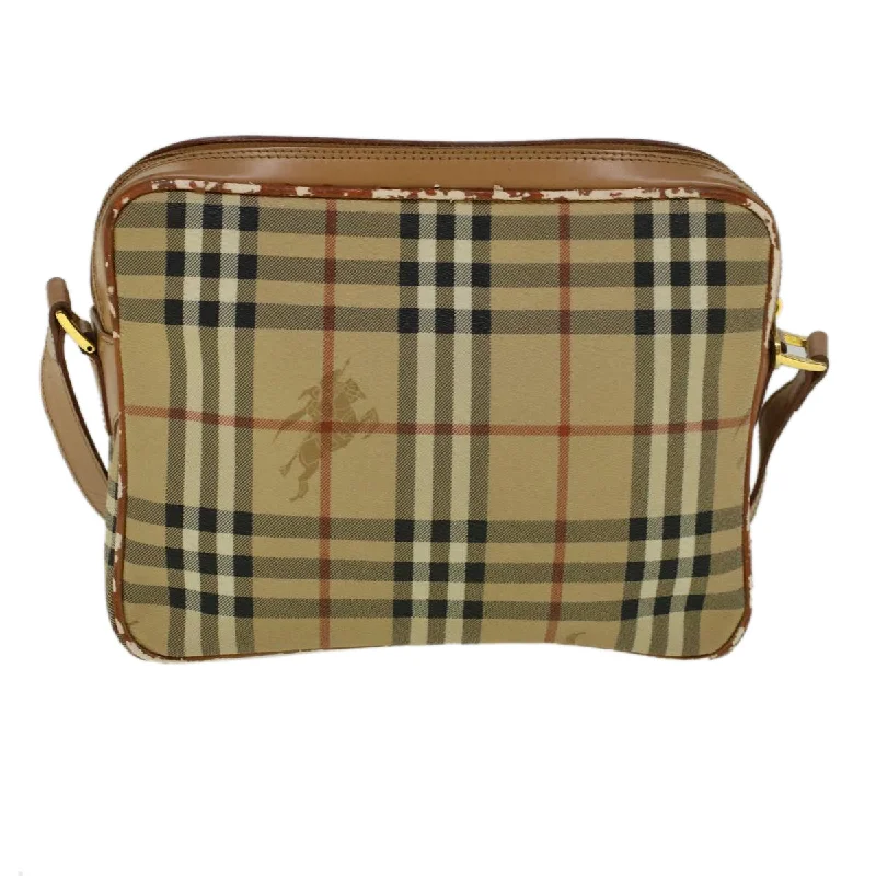 BURBERRYSs Nova Check Shoulder Bag PVC Leather Beige  ac2479