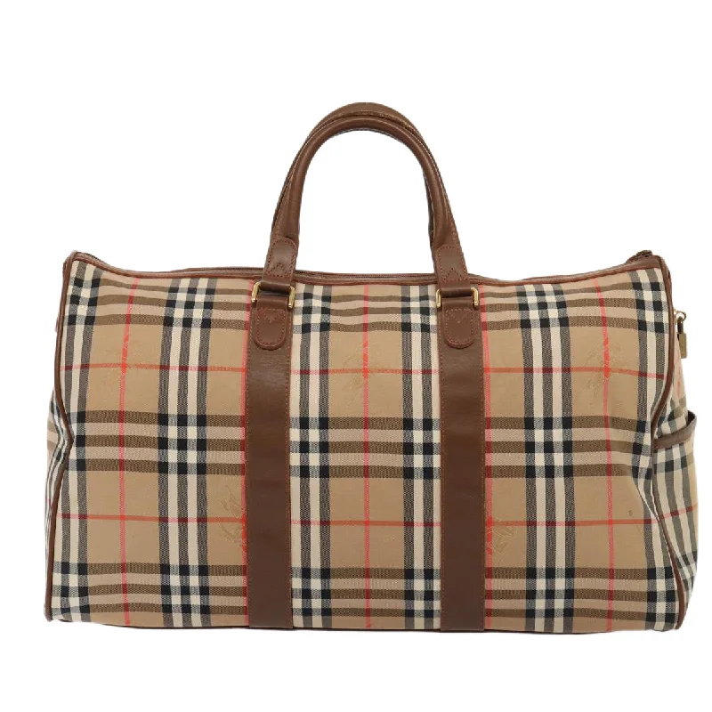 BURBERRYSs Nova Check Boston Bag Canvas Beige  am6446