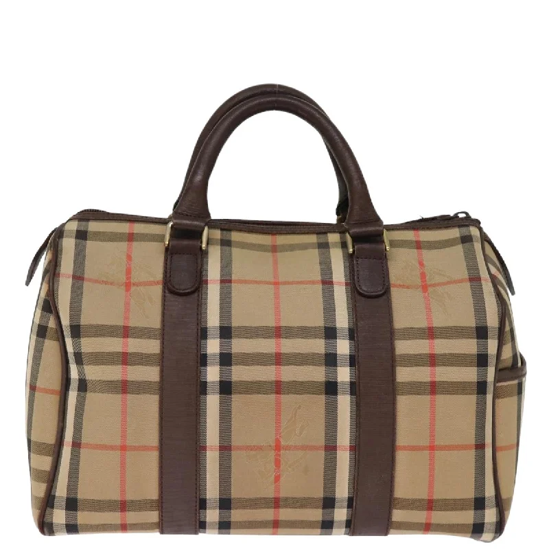 BURBERRYSs Nova Check Boston Bag Canvas Beige  bs14694