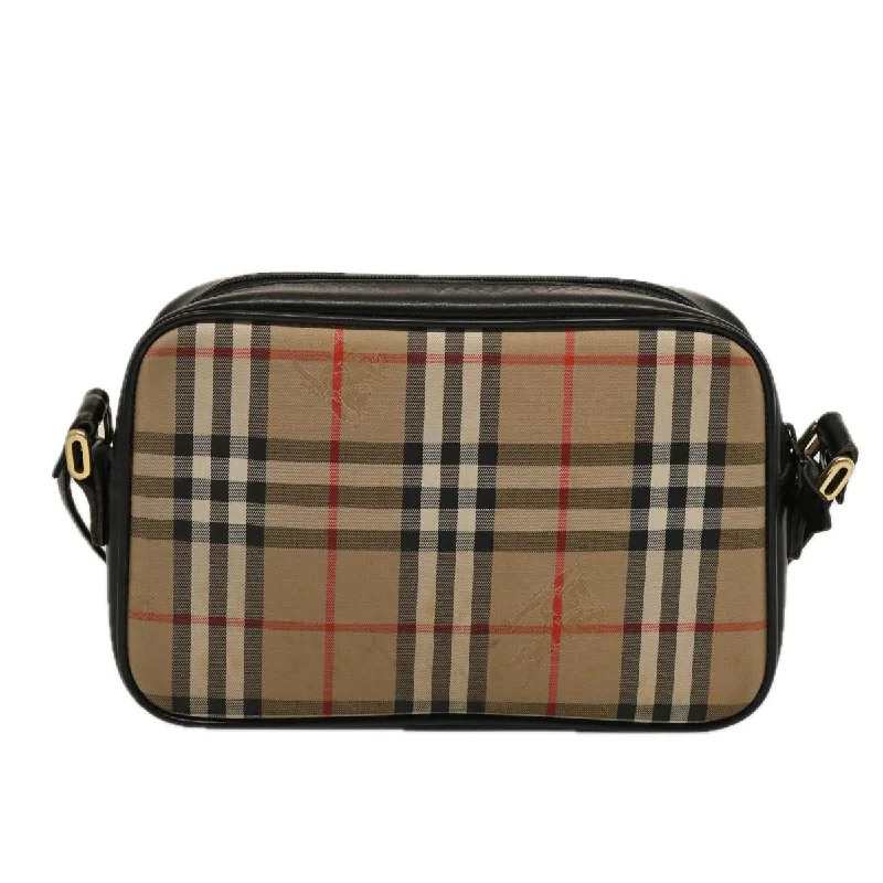 BURBERRYSs Nova Check Shoulder Bag Canvas Beige Black  ep4300