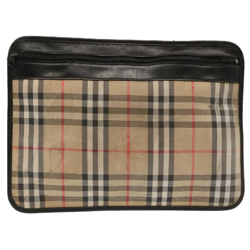 BURBERRYSs Nova Check Clutch Bag Canvas Beige  ti1616