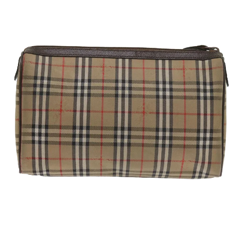 BURBERRYSs Nova Check Clutch Bag Nylon Canvas Beige  60353