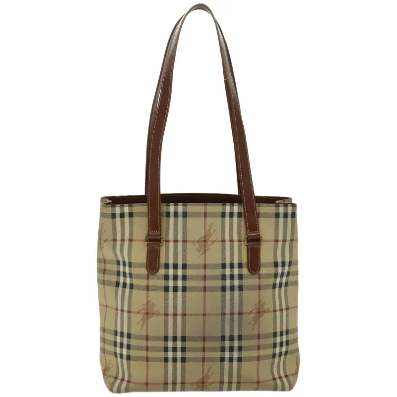 BURBERRY Nova Check Tote Bag PVC Beige  66284