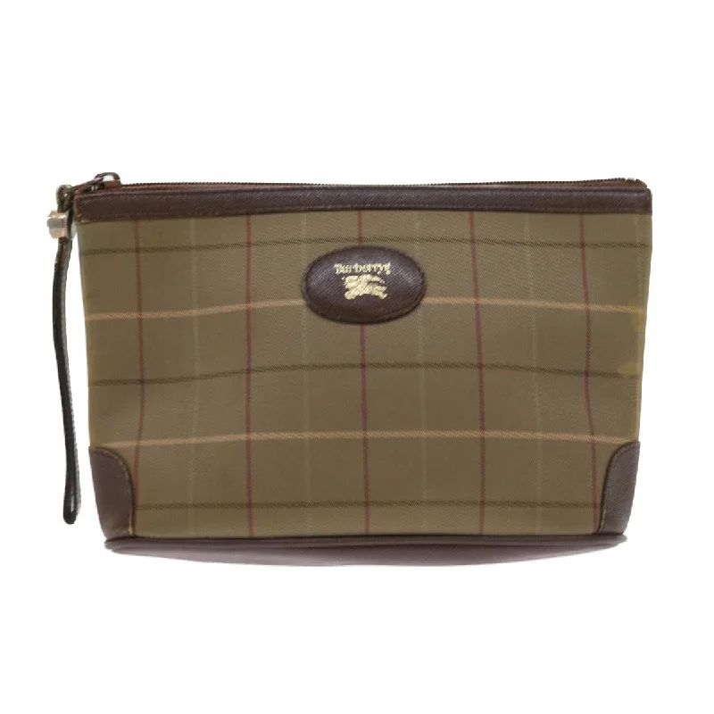 BURBERRYSs Nova Check Clutch Bag Canvas 2Set Brown  bs8985