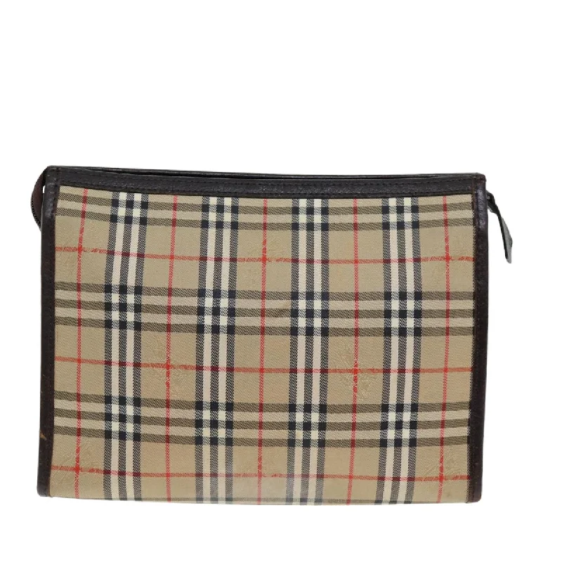 BURBERRYSs Nova Check Clutch Bag Canvas Beige  bs14645