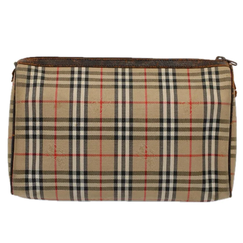 BURBERRYSs Nova Check Clutch Bag Nylon Canvas Beige  60603