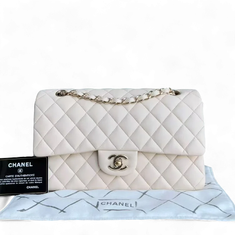 Chanel Classic Flap Medium - 25CM Quilted Lambskin Beige Gold Hardware Series 25