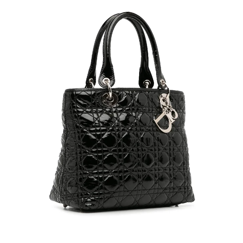 Dior Medium Patent Cannage Lady Dior Soft Shopping Tote (l67PuF)